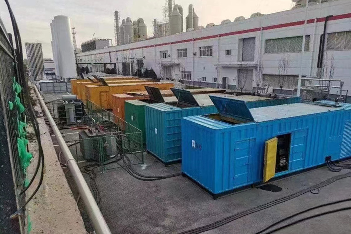 龙山发电机租赁施工现场